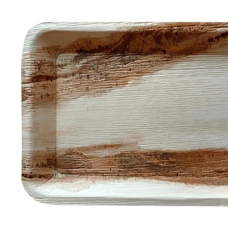 SMARTY HAD A PARTY 11" x 7" Rectangular Natural Palm Leaf Eco-Friendly Disposable Trays (100 Trays), 100PK 5611T-CASE